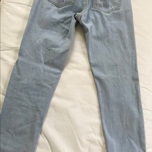 Light blue stretch cut out denim
